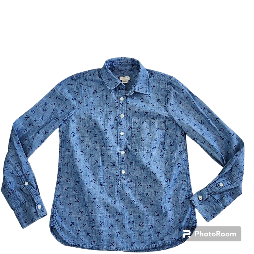 Womens J Crew Factory Chambray Popover shirt size XXS.